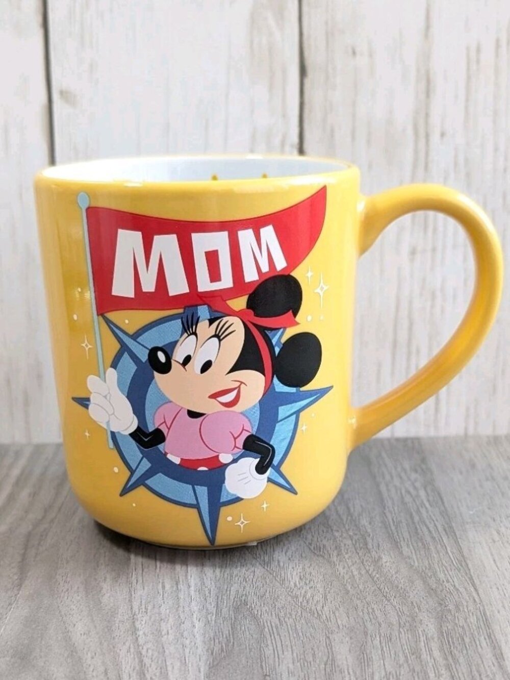 Vintage Style Disneyland Resort Mom Mug Minnie Mouse Design Yellow Ceramic